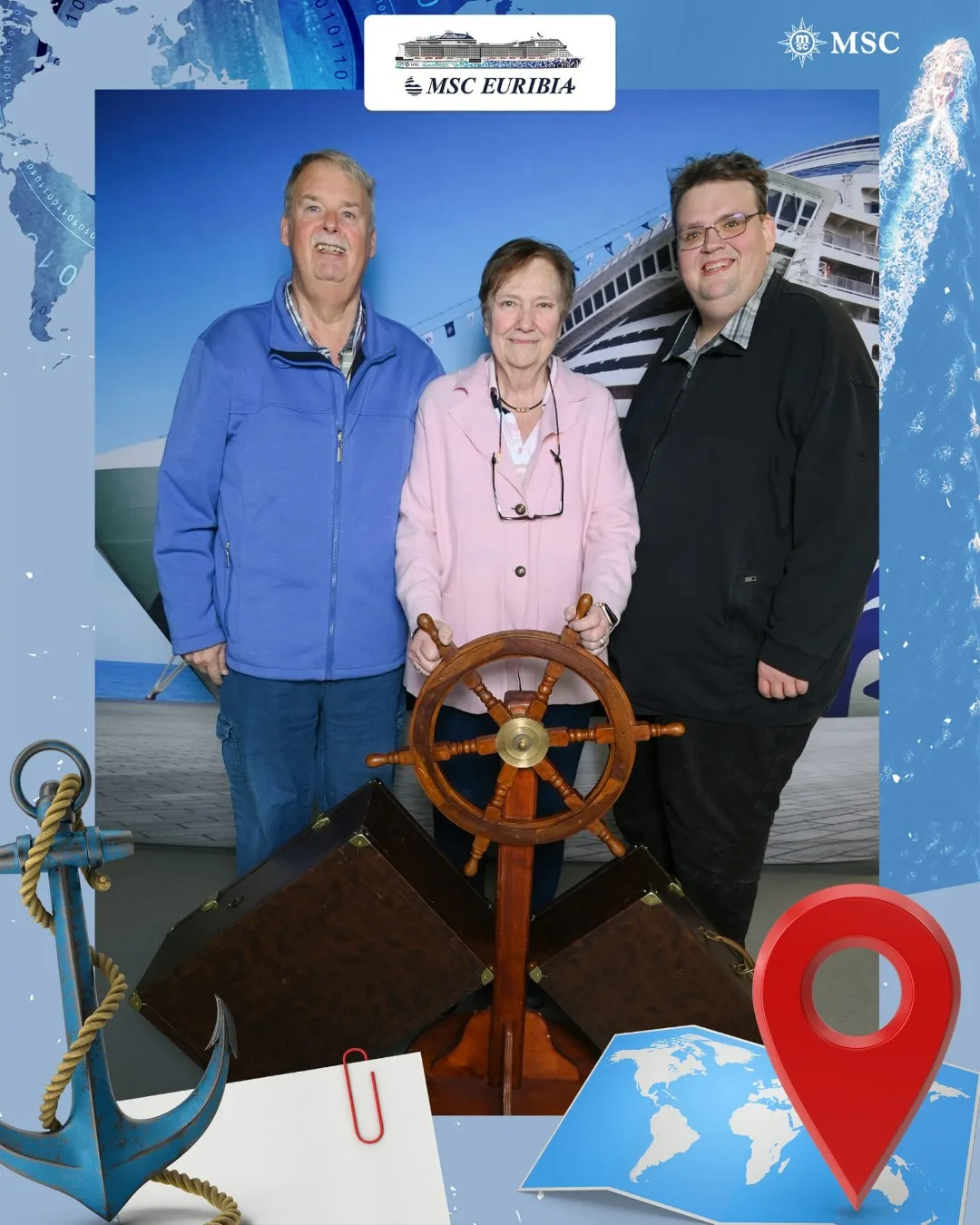 Das traditionelle Einschiffungsfoto durfte nicht fehlen - ein Erinnerungsstück gleich zu Beginn unserer Reise