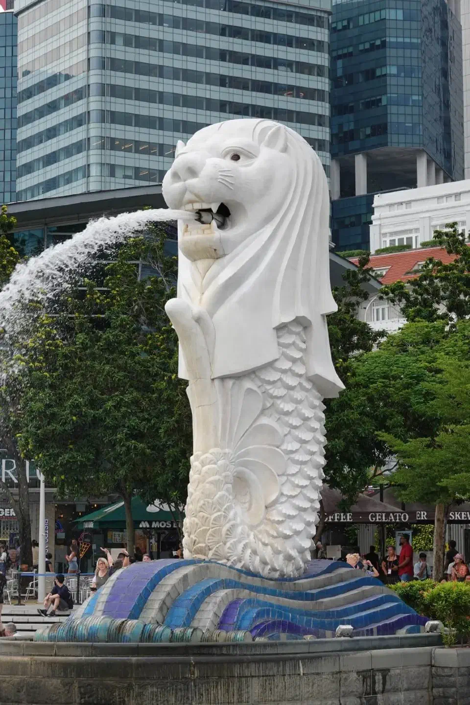 Die berühmte Merlion-Statue in Singapur.