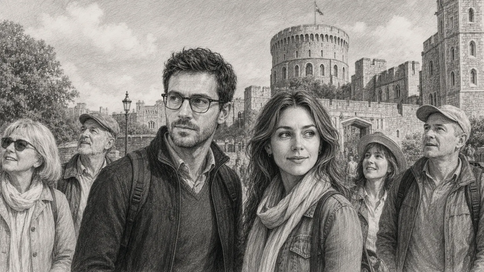 Vor der eindrucksvollen Kulisse von Windsor Castle erkunden Niklas und Clara gemeinsam mit der Reisegruppe die Stadt und das Schloss.